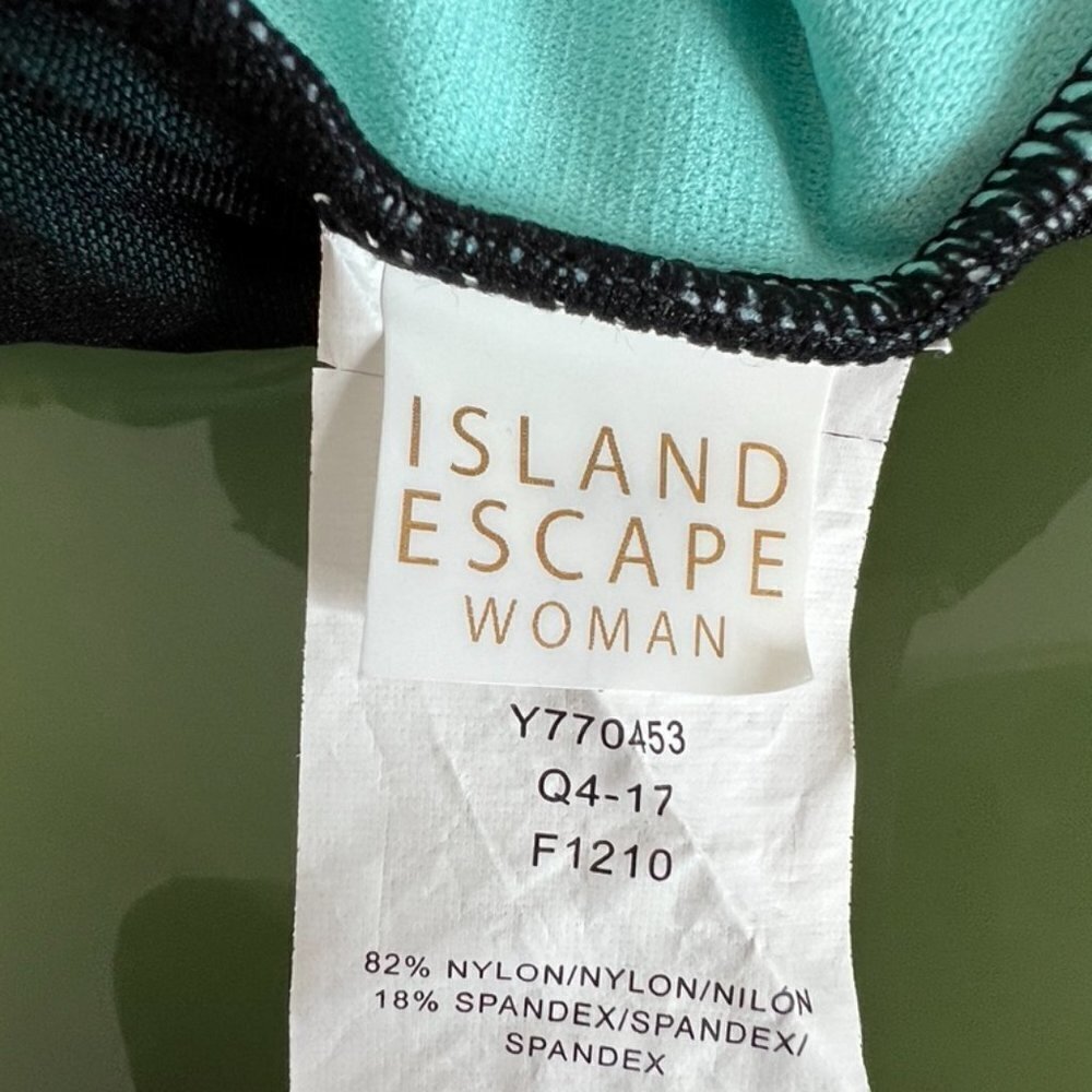 Island Escape Black Floral Padded Tankini Top size 16W - Picture 4 of 5